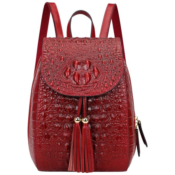 ectqnsy4rm470b_0 jpg - PIJUSHI Mochila Feminina de Couro , Vermelha