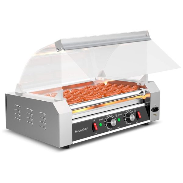 ectqnvr8frt90b_0 jpg - Máquina de Salsicha Profissional em Aço Inoxidável até 24 Unidades, 1200W, 110v, LECON CHEF, Prateado