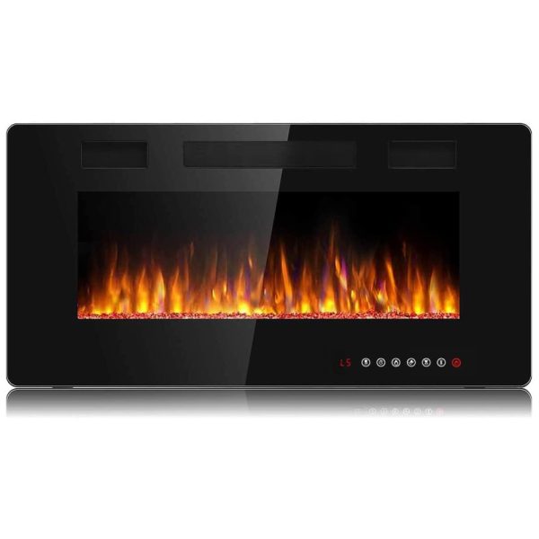 ectqp3pyvzk80b_0 jpg - Lareira Elétrica de Embutir A45x91L, com Controle Remoto e Luz de LED, 1500W, 110v, BOSSIN 36 inch Electric Fireplace, Preto