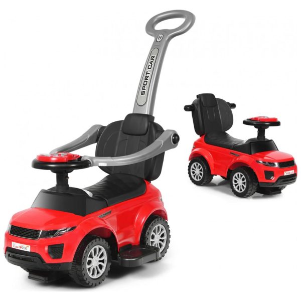 ectqp6bxv94b0b_0 jpg - Carrinho de Passeio Infantil com Alça de Proteção Removível e Luzes Sonoras para Crianças de 1 a 3 Anos, HONEY JOY, Vermelho