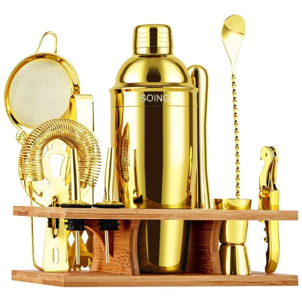 ectqp9ghlbp80b_0 jpg - Kit Bn Profissional 11 Peças em Aço Inoxidável com Suporte de Madeira, SOING, Dourado