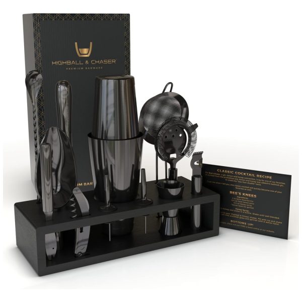 ectqpcd2wc880b_0 jpg - Kit Bn Profissional 13 Peças em Aço Inoxidável com Suporte, HIGHBALL CHASER, Preto