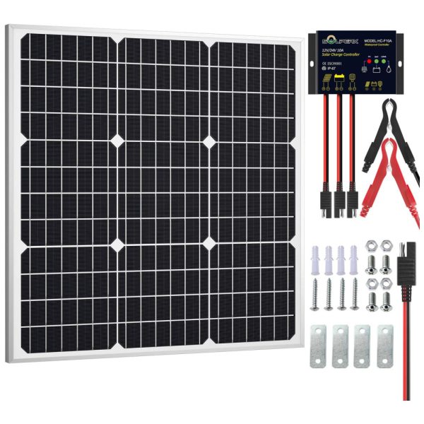 ectqpq1hbxg80b_0-1 jpg - Kit Painel Solar, Monocristalino, à prova dágua, 50W, 12V, 1 painel, SOLPERK, Preto