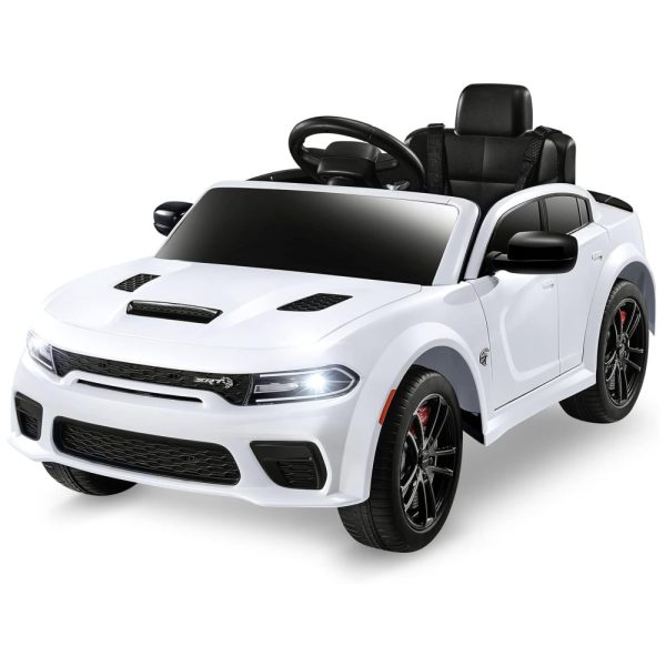 ectqprsj673c0b_0-1 jpg - Carro Elétrico Infantil a Bateria com Controle Remoto, 3 Velocidades, Luzes LED e Música, 12V, ENYOPRO Dodge Charger licenciado SRT Hellcat, Branco