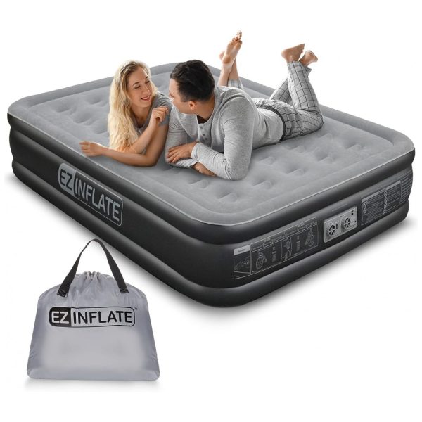 ectqptvpjjm70b_0 jpg - Cama Colchão Inflável Queen Bomba Embutida, Luxuoso Altura 40,64cm Prova Dágua, EZ INFLATE, Azul Escuro