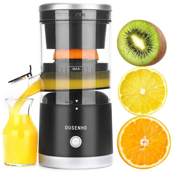 ectqq6px1rfb0b_0 jpg - Centrifuga de Frutas Portátil Recarregável via USB para Frutas Cítricas, 110V, DUSENHO, Preto