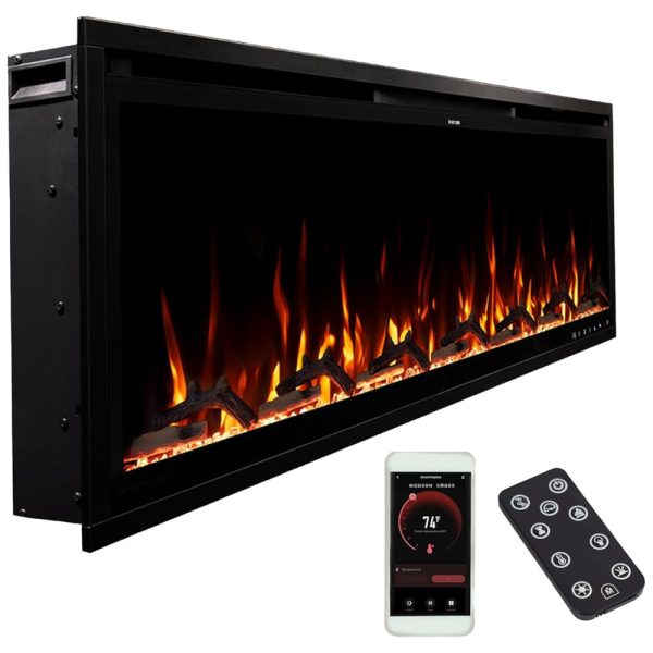 ectqqcrrfgsb0b_0 jpg - Lareira Elétrica de Embutir A44x152L com Controle por APP e Chamas Multicoloridas, 110V 1500W, Modern Ember, Preta