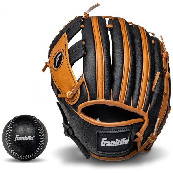 ectqqgy1z8a00b_0 jpg - Luva de Beisebol para Crianças de 5 a 7 Anos, Franklin Sports, Preta