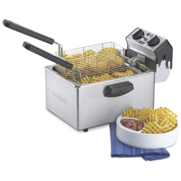 ectqqj4ari100b_0 jpg - Fritadeira Elétrica Profissional 3,9 kg de Capacidade, Aço Inoxidável, 110V 1800W, Waring WDF75RC,Prata