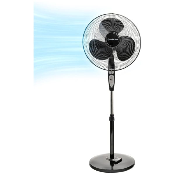 ectqqrzr6u400b_0 jpg - Ventilador de Coluna 3 Velocidades Ajustáveis, 110V, COMFORT ZONE CZST181RBK, Preto