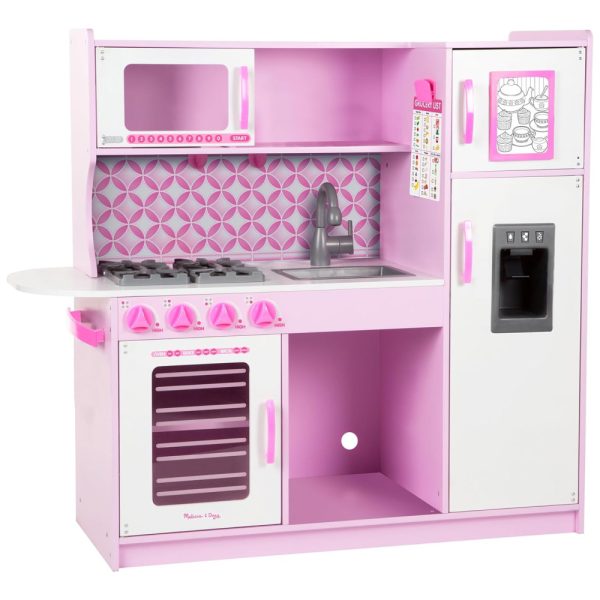 ectqqvf4v1b10b_0 jpg - Cozinha Infantil em Madeira com Forno, Fogão, Micro Ondas, Pia e Geladeira com Dispensador de Gelo, Melissa Doug, Rosa