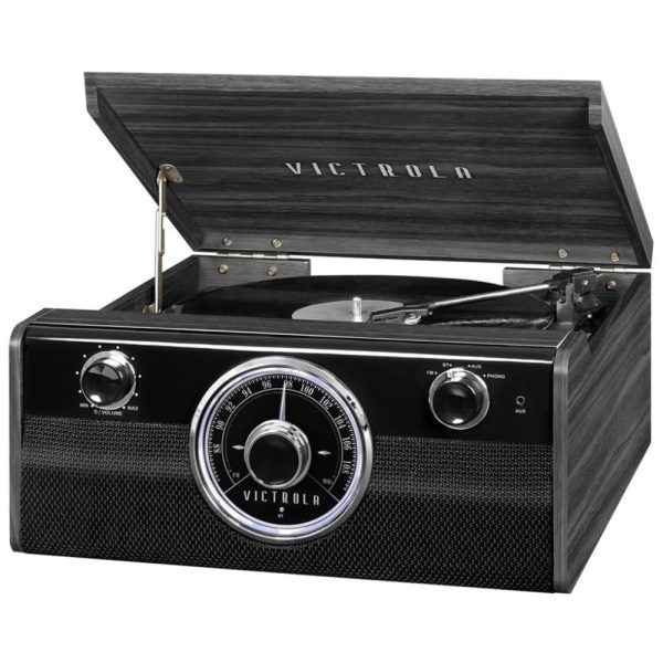 ectqqygznmj70b_0 jpg - Toca Discos Central Multimídia 4 em 1 com Bluetooth e Alto Falantes Integrados, Victrola Metropolitan, Cinza