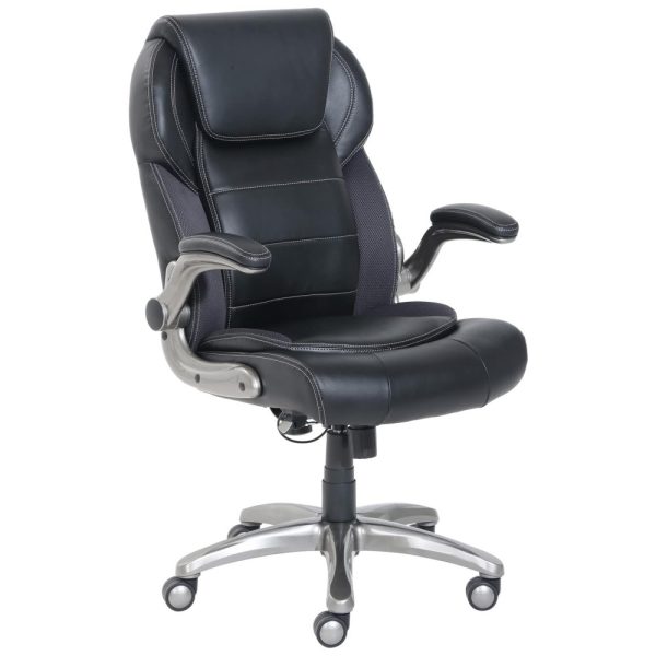 ectqr4z475s70b_0 jpg - 50610 Cadeira de Escritório Executiva Ergonômica Giratória com Apoio de Braços e Suporte Lombar Ajustável, Preta