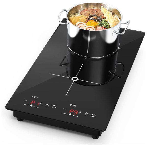 ectqrb3xj6390b_0 jpg - Cooktop Elétrico de Indução Portátil 12 30CM com 2 Queimadores, 9 Níveis de Potência e Trava de Segurança, 110V 2300W, VBGK, Preto