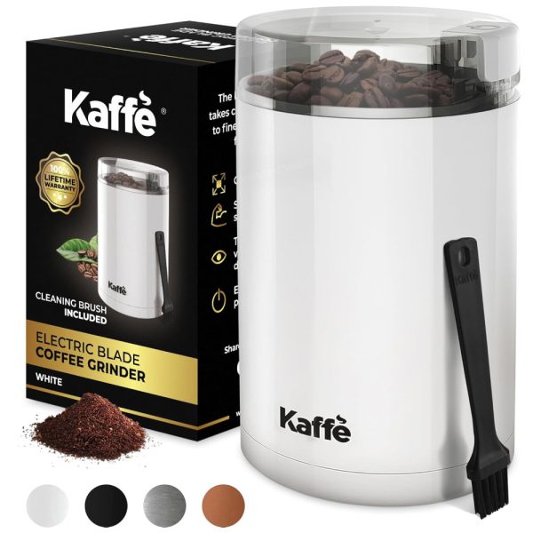 ectqrdcjscb80b_0 jpg - e Moedor de Café em Grãos 100g de Aço Inoxidável, 110v, KAFFè KFGRINDERS, Branco