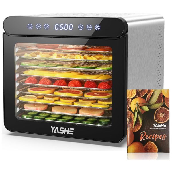 ectqrfswqxqc0b_0-1 jpg - Desidratador de Alimentos com 9 Bandejas em Aço Inoxidável, Temporizador de 48H e Painel Digital, 110V 800W, YASHE M21012, Prata e Preto