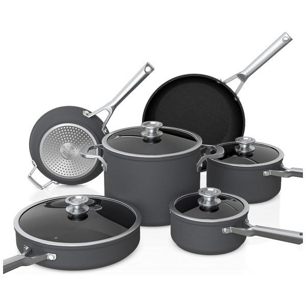 ectqrk5pt7b90b_0-1 jpg - Conjunto de Panelas e Frigideiras Antiaderentes Anodizadas com Tampas de Vidro, 10 Peças, NINJA C59500, Preto