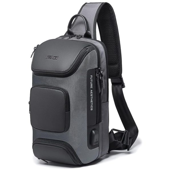 ectqrkmk98q90b_0 jpg - Mochila para Laptop com Porta Carregador USB e À prova D, BANGE, Cinza