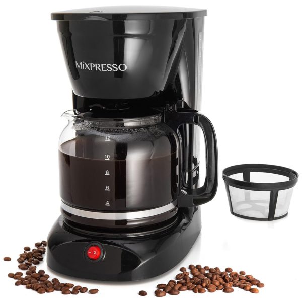 ectqs19vd6470b_0 jpg - Máquina de Café Elétrica Mixpresso 12 xícaras, Com Desligamento Automático, Filtro Reutilizável, Jarra de Vidro Borossilicato, Janela de Nível de Água