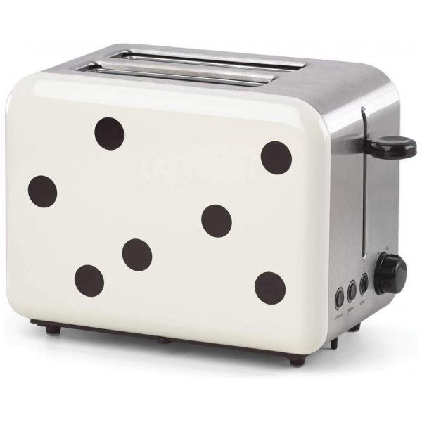 ectqs1fp9z870b_0 jpg - Torradeira Elétrica Vintage 2 Fatias com 6 Níveis de Tons, Branca Bolinha, 110v, KATE SPADE NEW YORK 875312, Branco