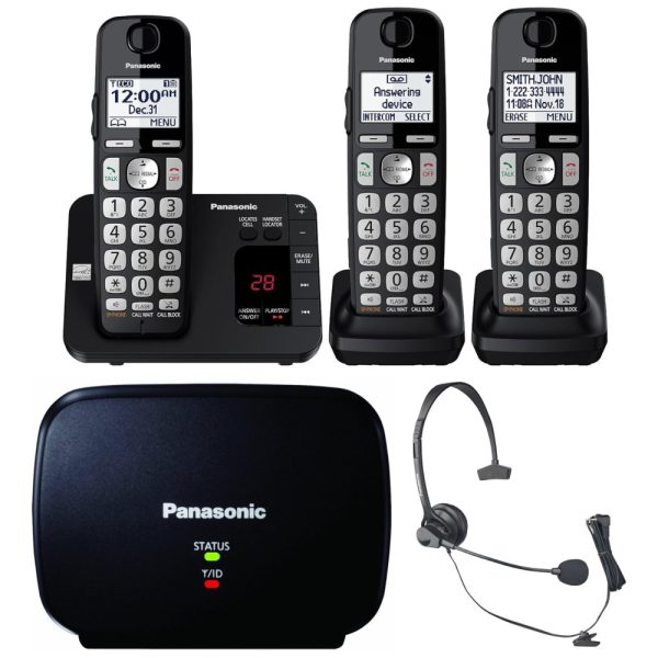 ectqs41jmxh10b_0 jpg - DECT 6.0 Telefone sem Fio Expansível com Secretária Eletrônica, 3 Ap, PANASONIC KX TGE433B, Preto