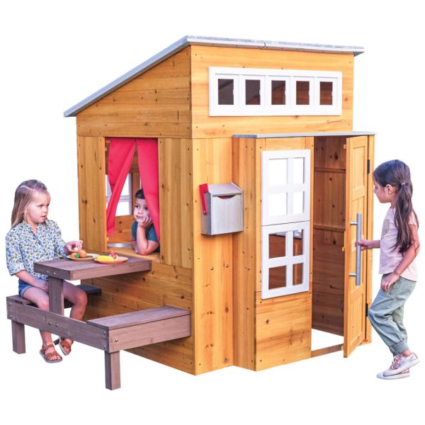 ectqsh3hyrj00b_0 jpg - Casinha Infantil de Madeira para Área Externa com Mesa de Piquenique, Caixa de Correio e Churrasqueira ao Ar Livre, KidKraft, Marrom