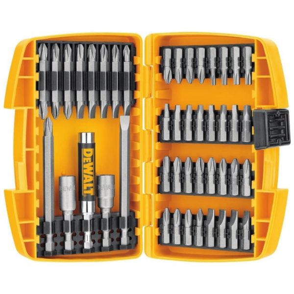 ectqsinswj200b_0 jpg - Conjunto de Pontas de Chave de Fenda com Estojo de zenamento, 45 Peças, DEWALT DW2166, Amarelo