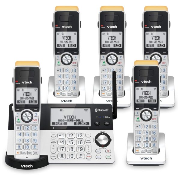 ectqsl918r680b_0 jpg - Telefone sem Fio, expansível com Bluetooth e secretária eletrônica, 5 unidades, prata, VTECH IS8151 5, Prateado