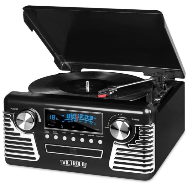 ectqso7sc9g10b_0 jpg - Toca Discos Retrô Anos 50, Central Multimídia Bluetooth Rádio FM, AM 3 Velocidades, VICTROLA, Preto