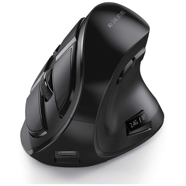 ectqt3xsjvl80b_0-2 jpg - Mouse Ergonômico Vertical Óptico sem Fio Reduz a Tensão do Pulso Multifunções com Bluetooth, SEENDA, Preto