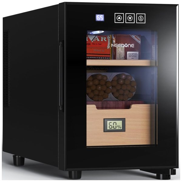 ectqt92wqyhc0b_0 jpg - Umidor para Charutos Elétrico 16L com Gaveta de Cedro Espanhol, Iluminação LED e Capacidade para 100 Charutos, 110V, NEEDONE, Preto
