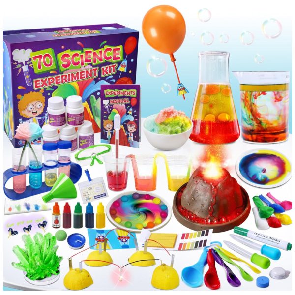 ectqtn42nys90b_0 jpg - Kit Científico para Crianças 70 Experimentos de Laboratório Brinquedos Educativos Unglinga