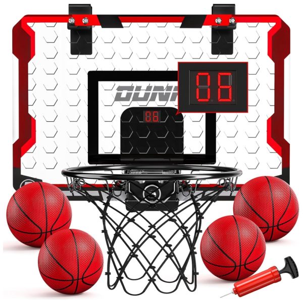 ectqtsxf5z2c0b_0 jpg - Mini Cesta de Basquete com 4 Bolas, Placar Eletrônico e Som de Torcida, Brinquedo Ideal para Crianças e Adultos, TEMI, Branco e Vermelho