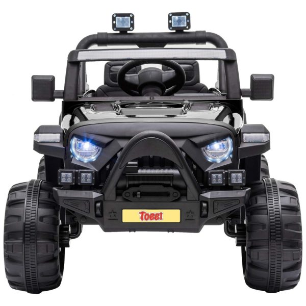 ectqv18qb5w80b_0 jpg - Carrinho, Carro Elétrico, 2 lugares, 12V, com controle remoto, USB MP3, 8 km por hora, 2 a 6 anos, preto, TOBBI, Preto