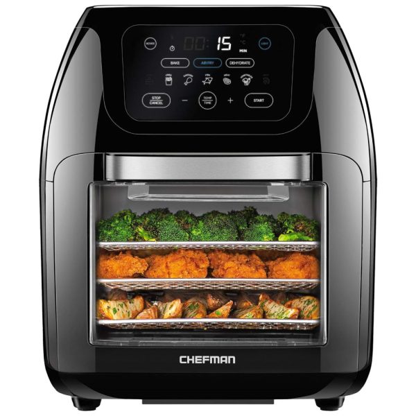 ectqv9hw8ld80b_0 jpg - Fritadeira Elétrica 10L Multifuncional 17 Predefinições, 1700W, 110V, CHEFMAN Multifunctional Digital Air Fryer, Preto