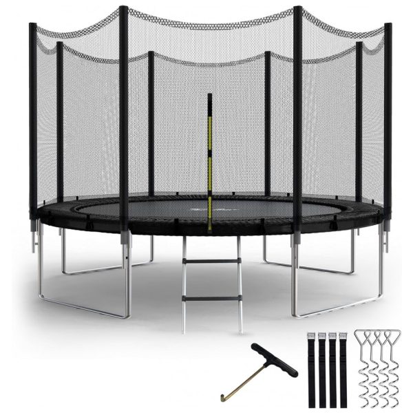 ectqvn38pm9b0b_0 jpg - Trampolim Simple Deluxe para Crianças com Caixa de Segurança Estacas de Vento de Rede 12FT Simple Deluxe 400LBS Capacidade de Peso Trampolins de Quintais Externos com Escada Antiderrapante para Crianças Adultos Família