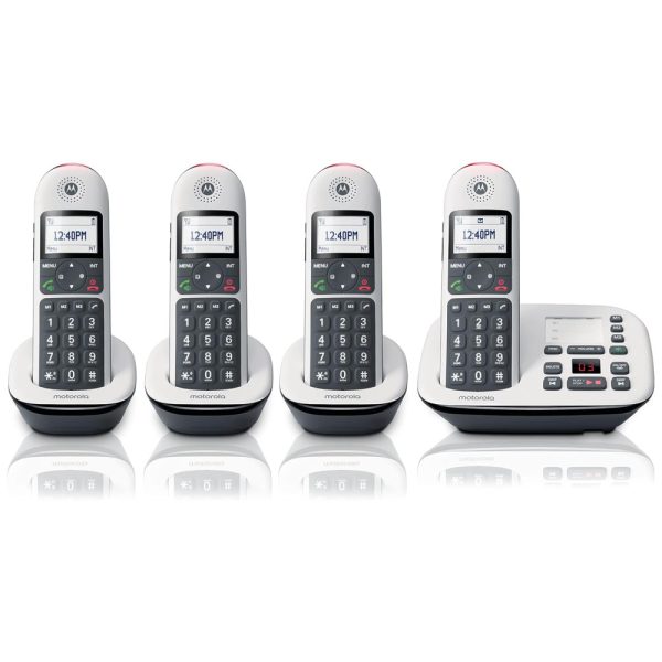 ectqw3szbj880b_0 jpg - Telefone sem Fio, com bloqueio de chamadas e secretária eletrônica, 4 unidades, branco, MOTOROLA CD5014, Branco