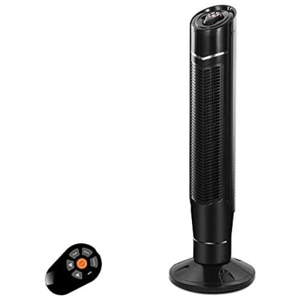 ectqw855mdr80b_0 jpg - Ventilador de Torre com 8 Velocidades, Controle Remoto e Tela LED, 110V 50W, Kismile, Preto