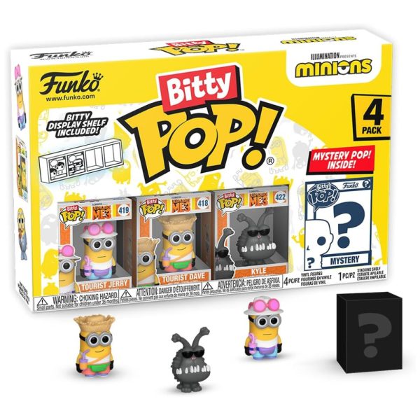 ectqwdzgs1sb0b_0 jpg - Kit Mini Minions Colecionáveis com Tourist Dave, Tourist Jerry, Kyle e Mystery Chase Os Estilos Podem Variar , Funko Bitty Pop 73038