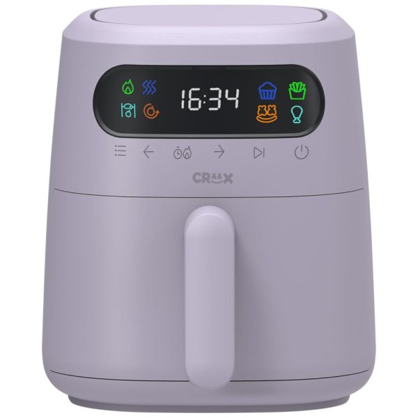 ectqwlyc881c0b_0 jpg - Fritadeira Elétrica Airfryer 2,8L com Tecnologia TurboCrisp e Controle de Temperatura, 110V 1300W, CRUX, Roxa