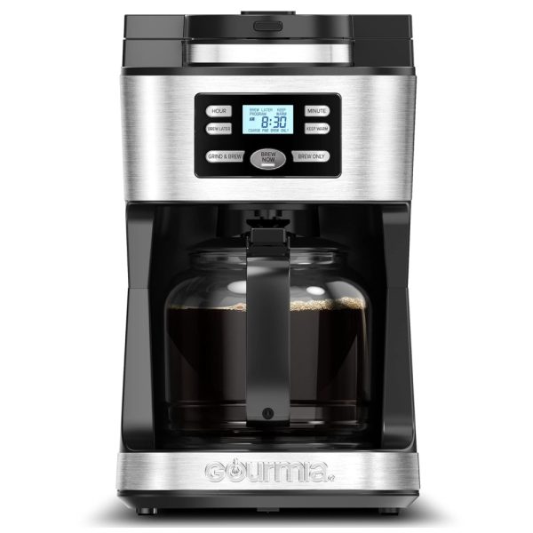 ectqwpwt1c3c0b_0-1 jpg - Cafeteira Elétrica Programável com Jarra de Vidro e Moedor Integrado, 110V 1000W Gourmia GCM3180 Prata