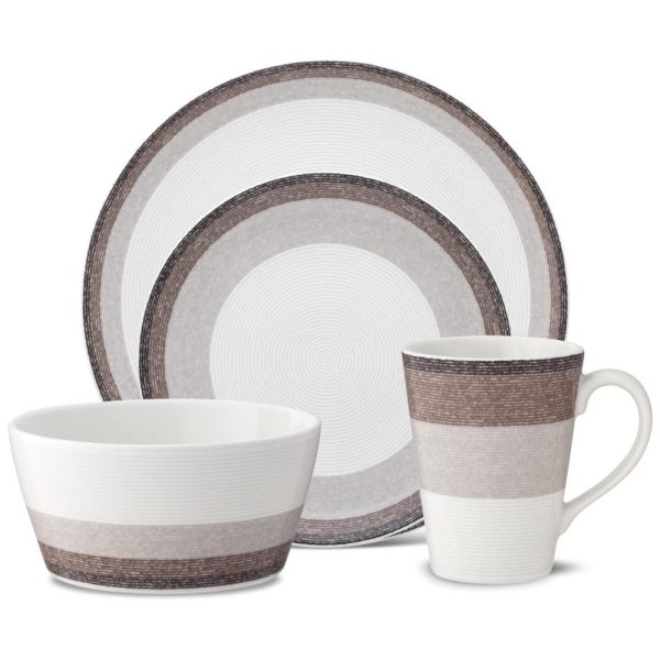 ectqwssx7gr90b_0 jpg - Aparelho de Jantar para Todas as Ocasiões, Estilo Moderno com 4 Peças, Formato Redondo e Material de Porcelana, Noritake G018 04G, Cinza e Marrom