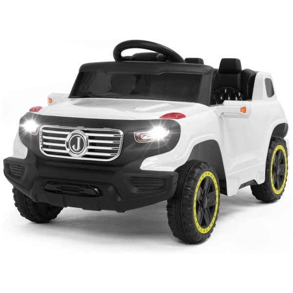 ectqwsv6z2180b_0 jpg - VALUE BOX Carro, Carrinho Elétrico Infantil a Bateria 12V 1 Assento com 3 Velocidades Luz LED e Suspensão de Mola, Branco