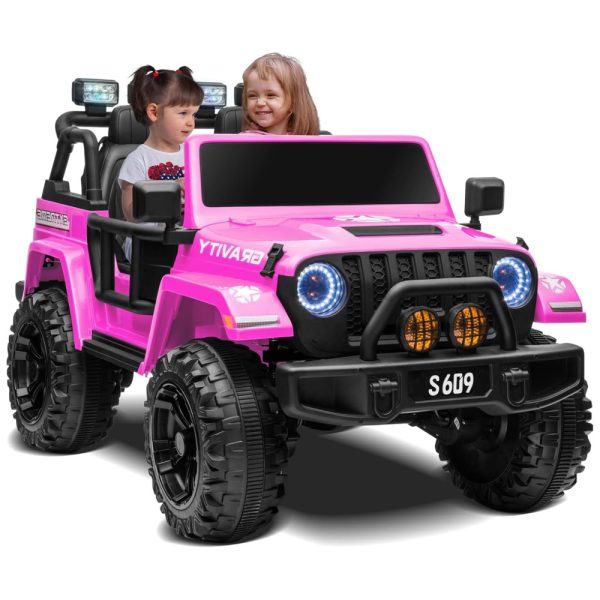 ectqwwmlpnjb0b_0 jpg - Carro Elétrico Infantil 2 Assentos com Suspensão, Luz LED, 12V, OTTARO, Rosa