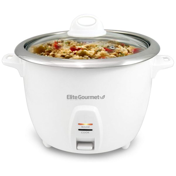 ectqwwqqytx60b_0 jpg - Panela de Arroz Elétrica 2.4L 300W, 110v, ELITE GOURMET ERC 2010, Branco