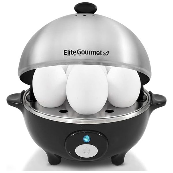 ectqx2nqjtx60b_0-2 jpg - Cozedor de Ovos Elétrico, até 7 Ovos, Aço Inoxidável, ELITE GOURMET EGC 508, Preto