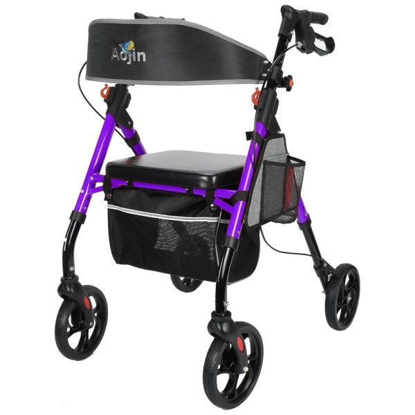 ectqx41fz5cd0b_0 jpg - Andador Dobrável com Assento para Todos os Terrenos em Alumínio Leve e Resistente, Aojin, Roxo