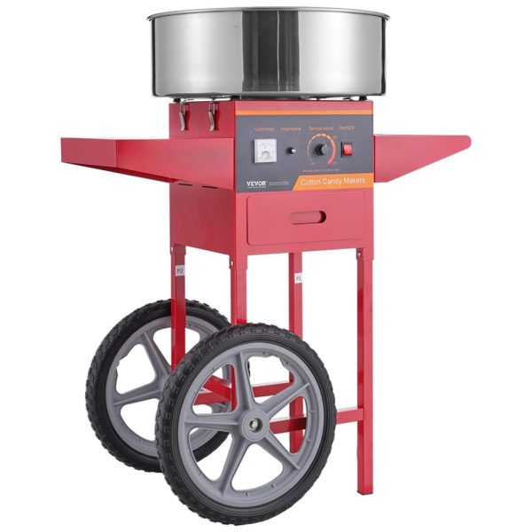 ectqx75plyr80b_0-1 jpg - Carrinho de Algodão Doce, Aço Inoxidável, 1000W, 110v, VBENLEM Cotton Candy Machine with Cart, Vermelho