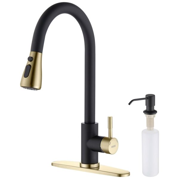 ectqxqpqxxg90b_0 jpg - Torneira Cozinha com Dispensador de Sabão, Pulverizador de 3 Modos, Aço Inoxidável, Keer, Preto Fosco e Dourado