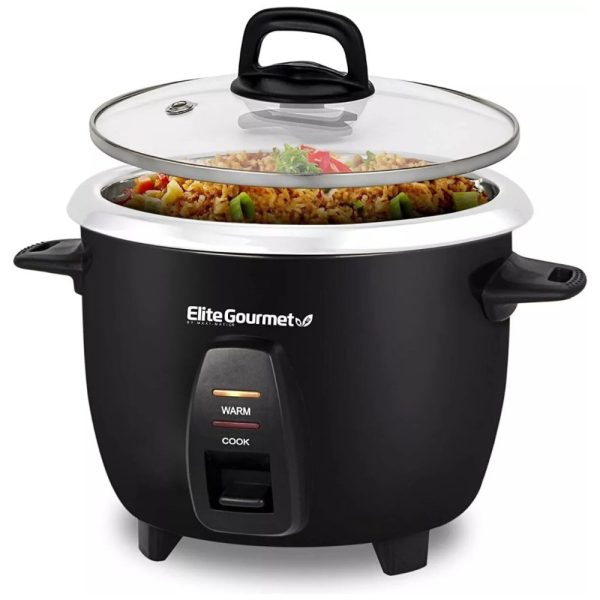 ectqy3kwtsb80b_0 jpg - Panela Elétrica de Arroz, 2,3 L, 400W, preta, 110v, ELITE GOURMET ERC 2010B, Preto